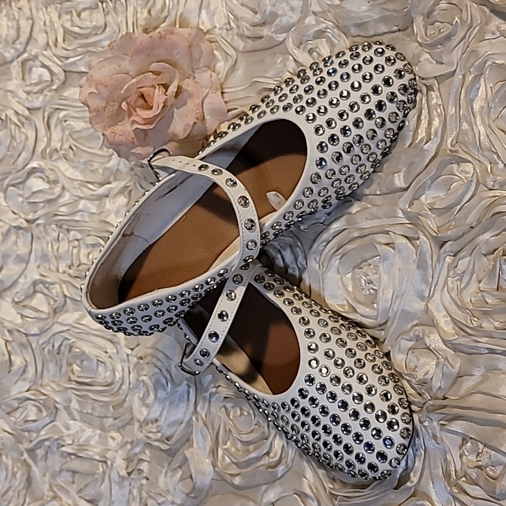 Maryjane Womens Flats - Shoes Rhinestones - Sz 9 1/2
